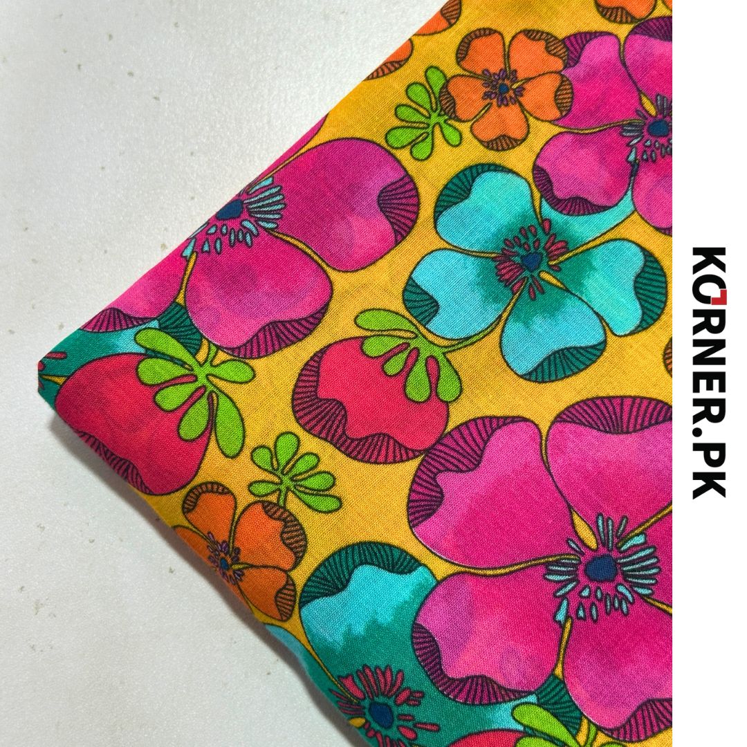 Unstitched Lawn cotton Fabric 2pc