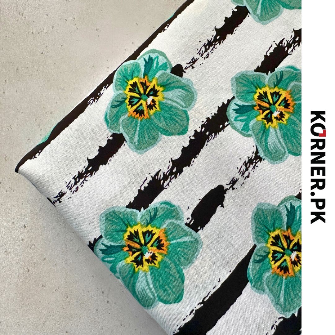 Unstitched Print Linen Fabric 2pc