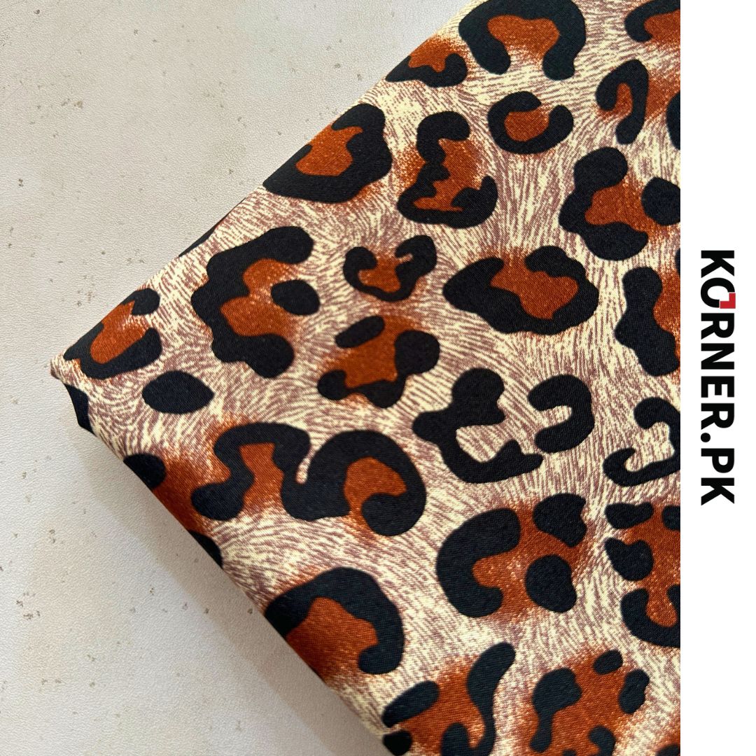 Leopard Print Linen Fabric 2pc