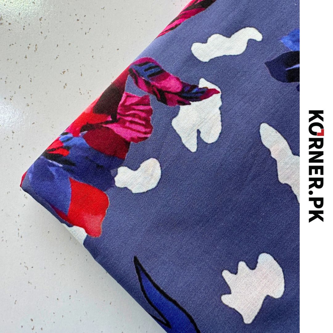 Unstitched Print Lawn Fabric 2pc