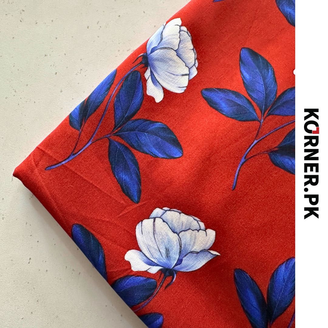 Unstitched Print Linen Fabric 2pc