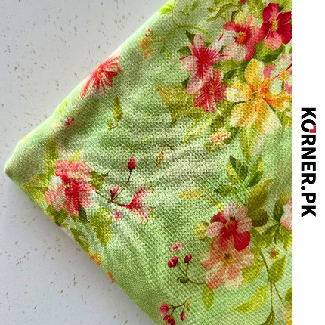 Unstitched Print Linen Fabric 2pc