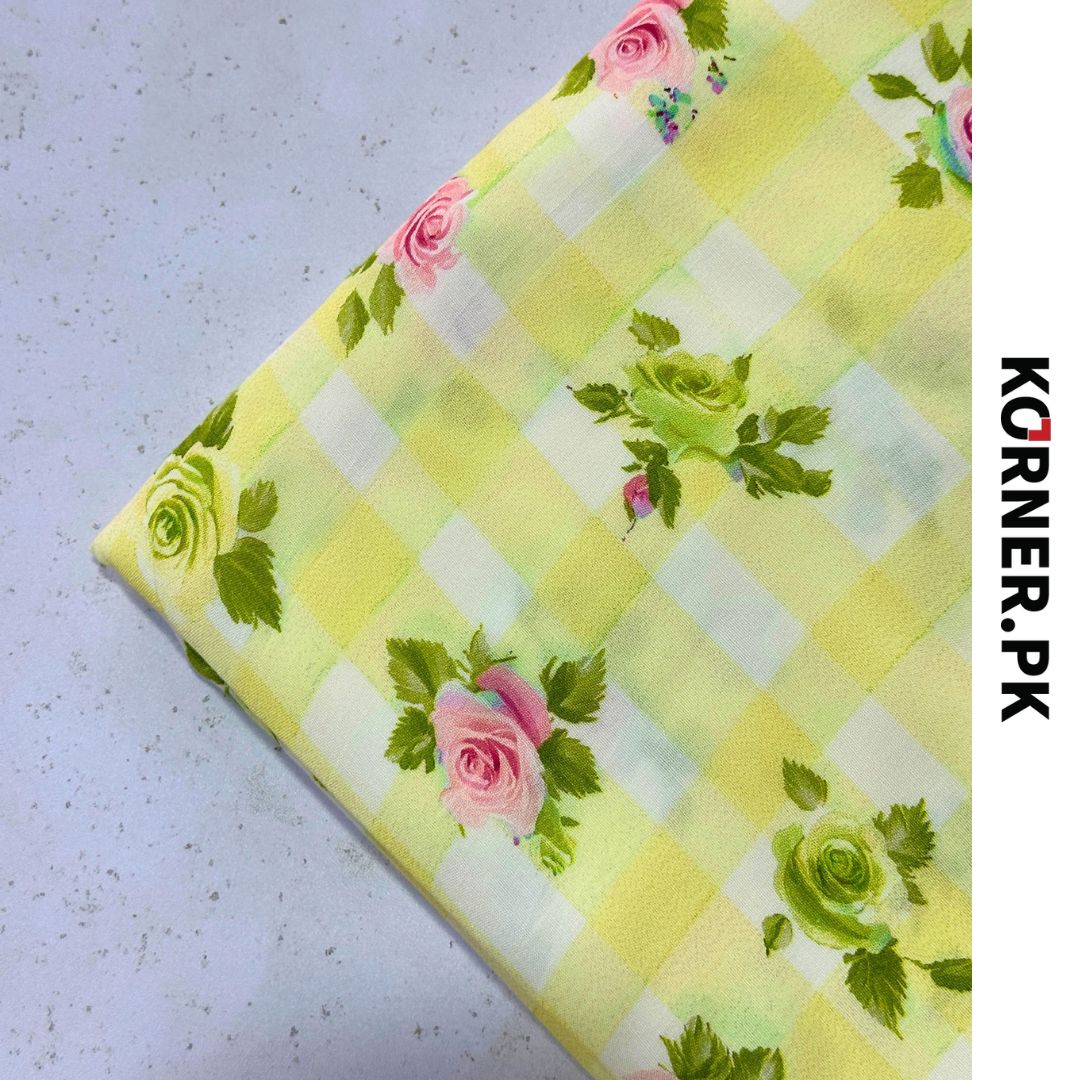 Unstitched Print Linen Fabric 2pc