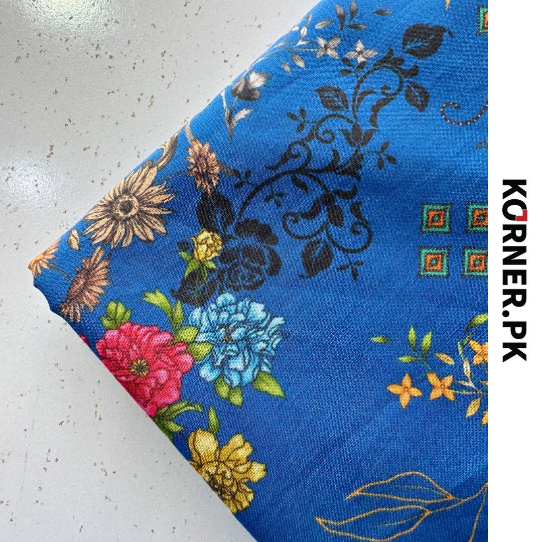 Unstitched Print Lawn Fabric 2pc