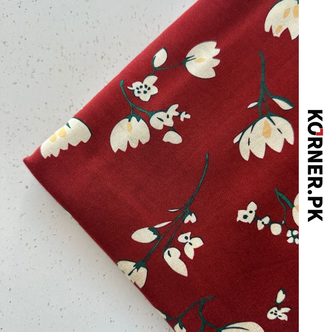 Unstitched Print Linen Fabric 2pc