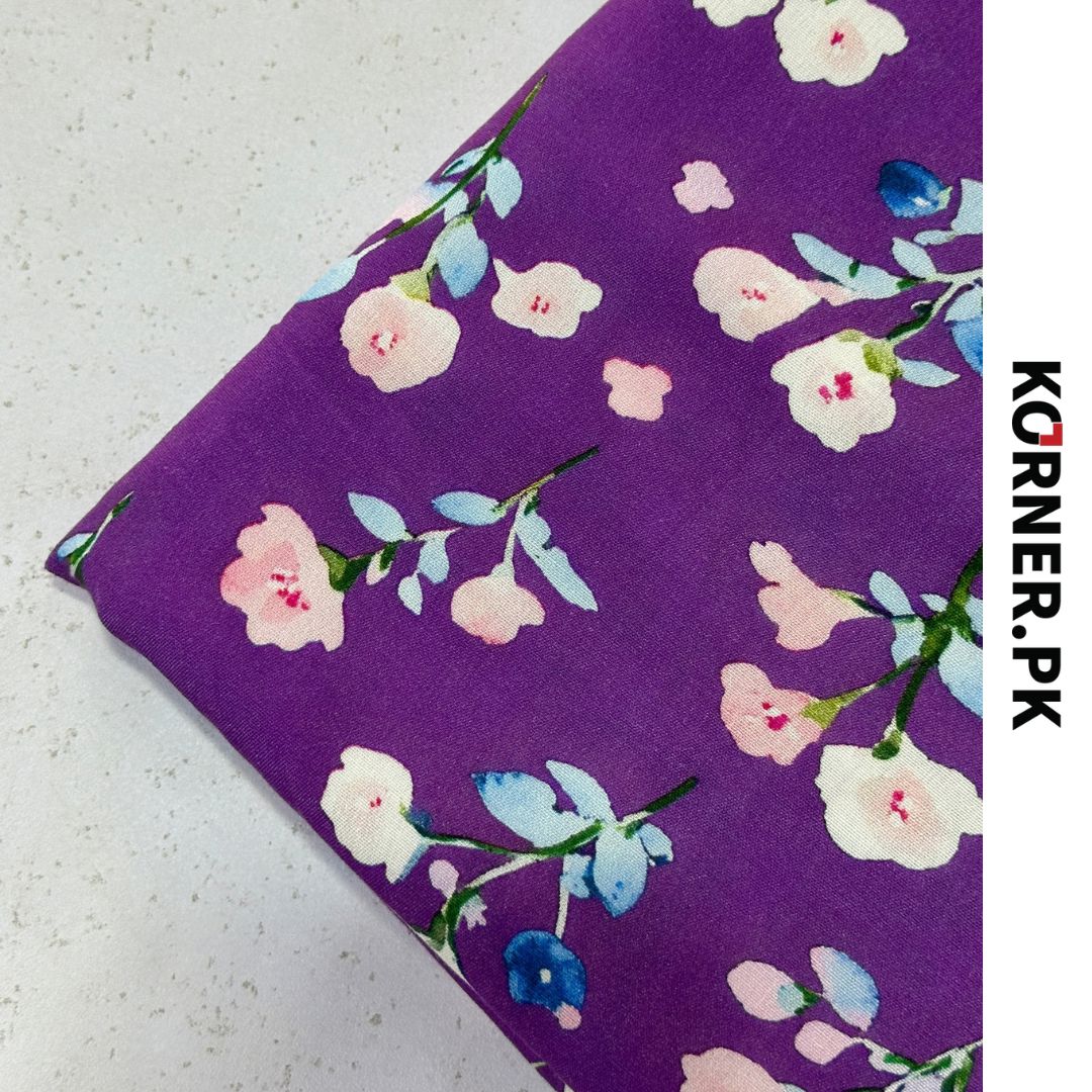 Unstitched Print Linen Fabric 2pc