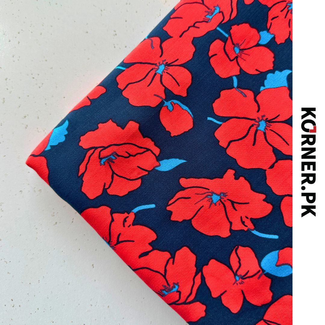 Unstitched Print Linen Fabric 2pc