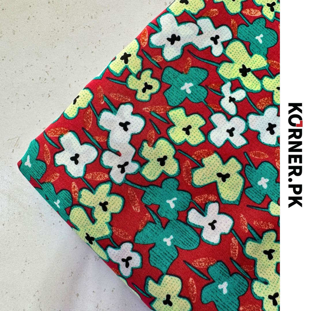 Unstitched Print Linen Fabric 2pc