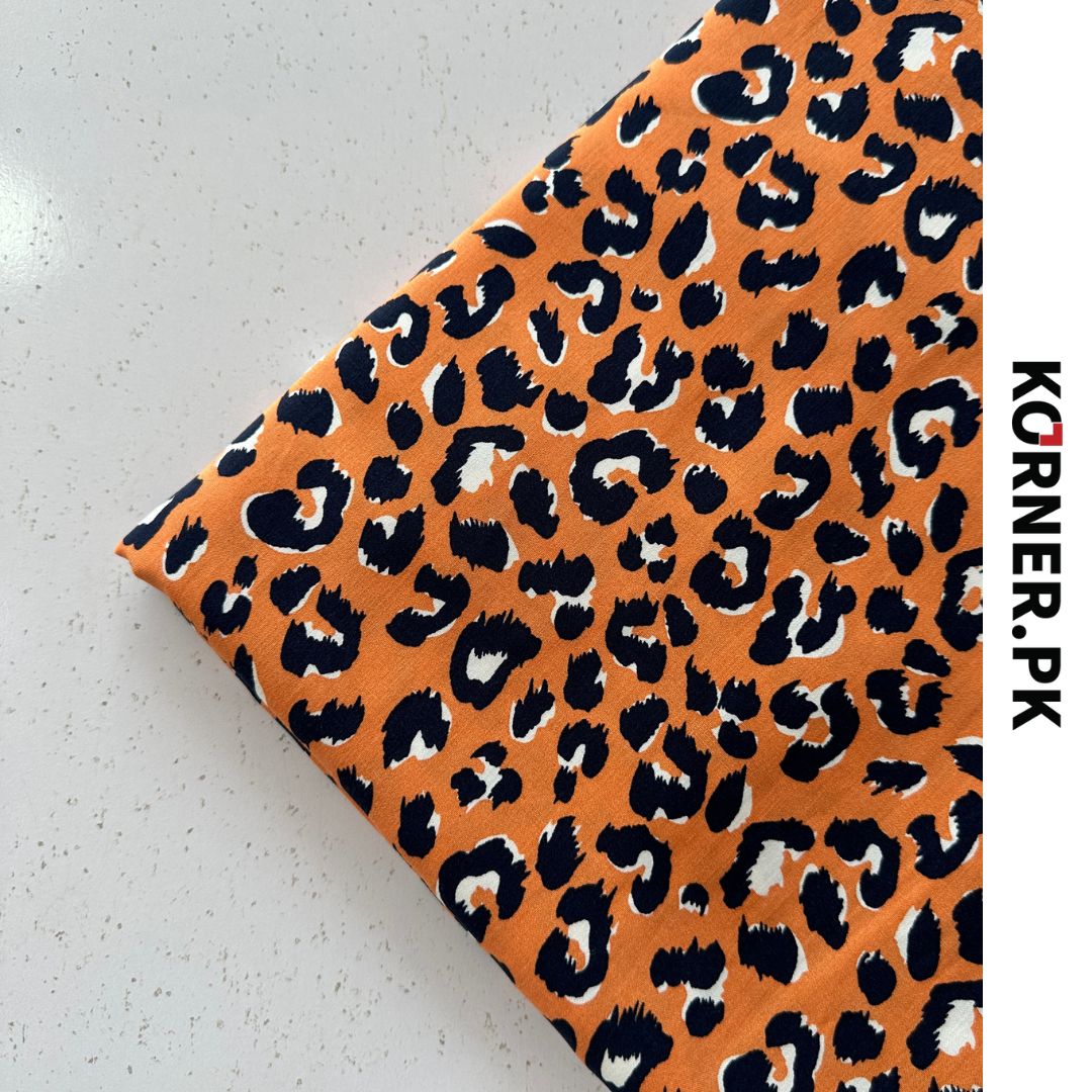 Leopard Print Linen Fabric 2pc