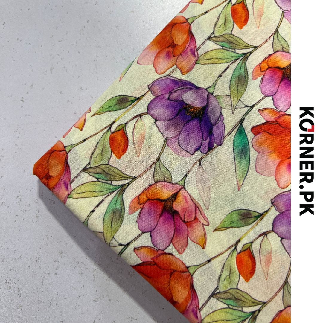 Unstitched Lawn Fabric 2pc