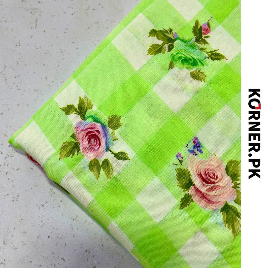 Unstitched Print Linen Fabric 2pc