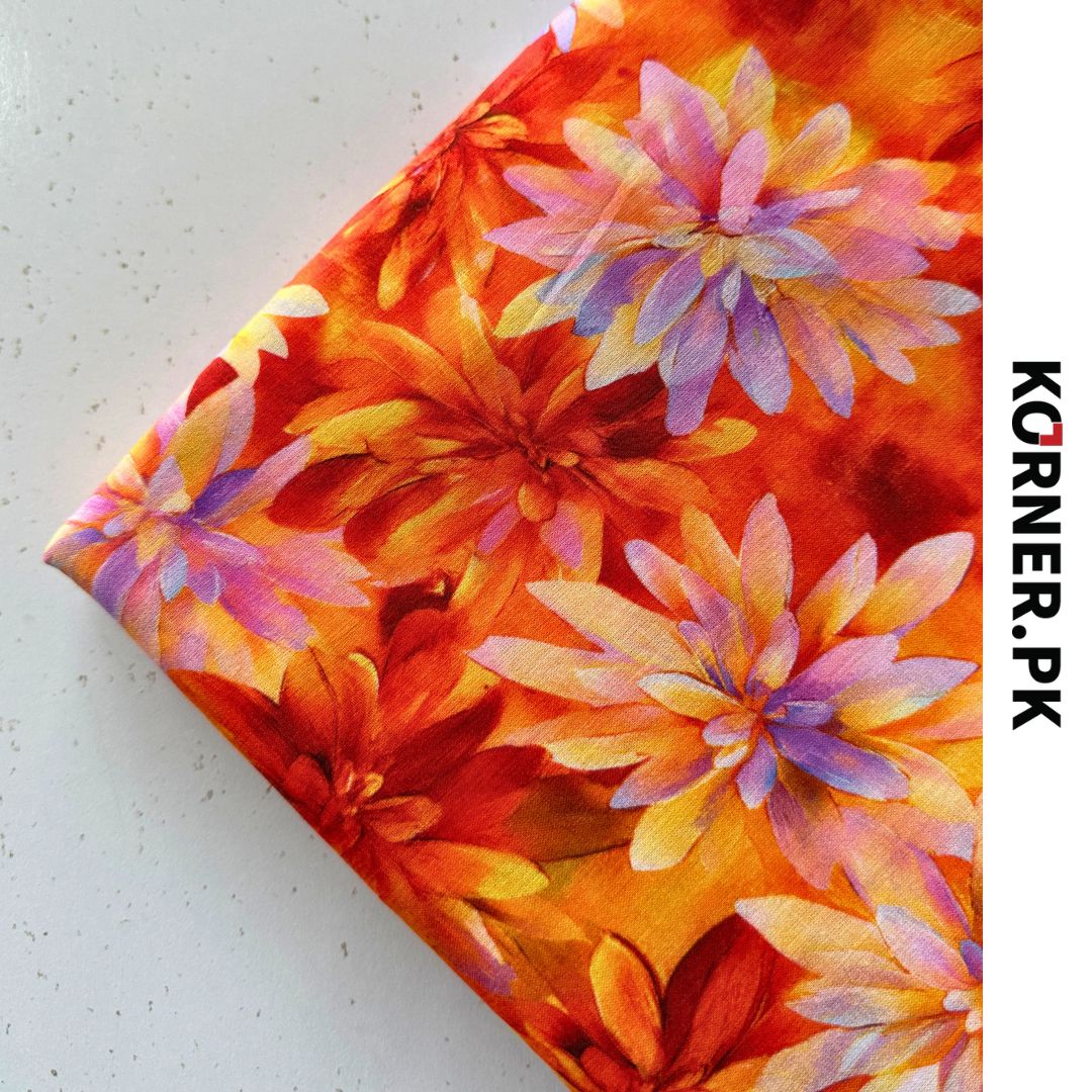 Unstitched Print Lawn Fabric 2pc