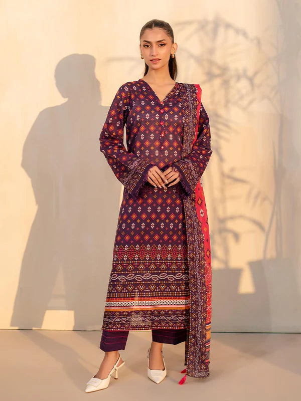 Chunri 3PC Unstitch Digital Printed Lawn Suit