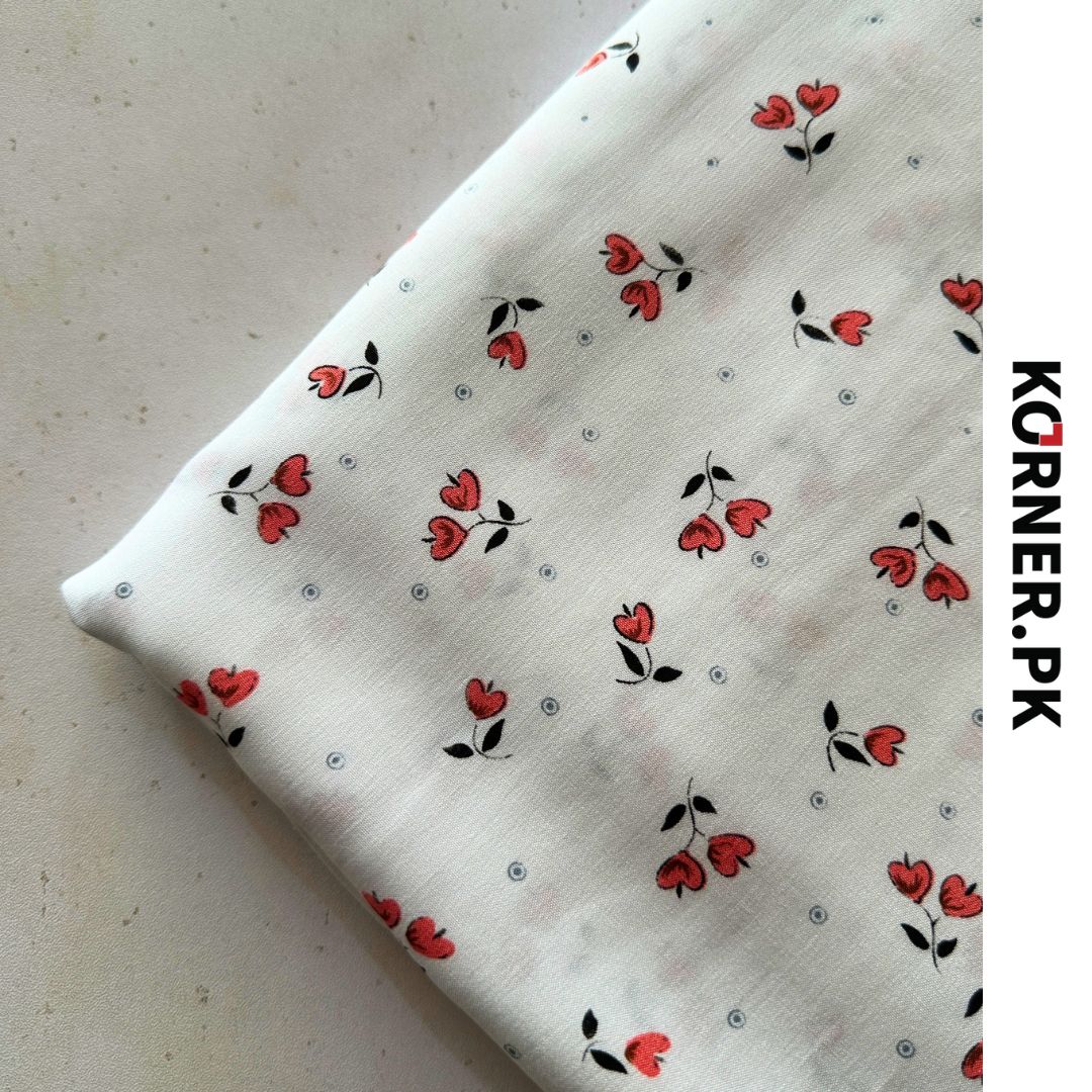 Unstitched Print Linen Fabric 2pc