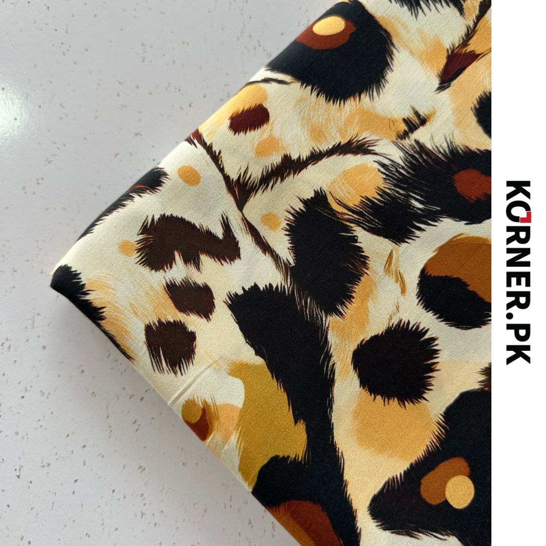 Leopard Print Linen Fabric 2pc