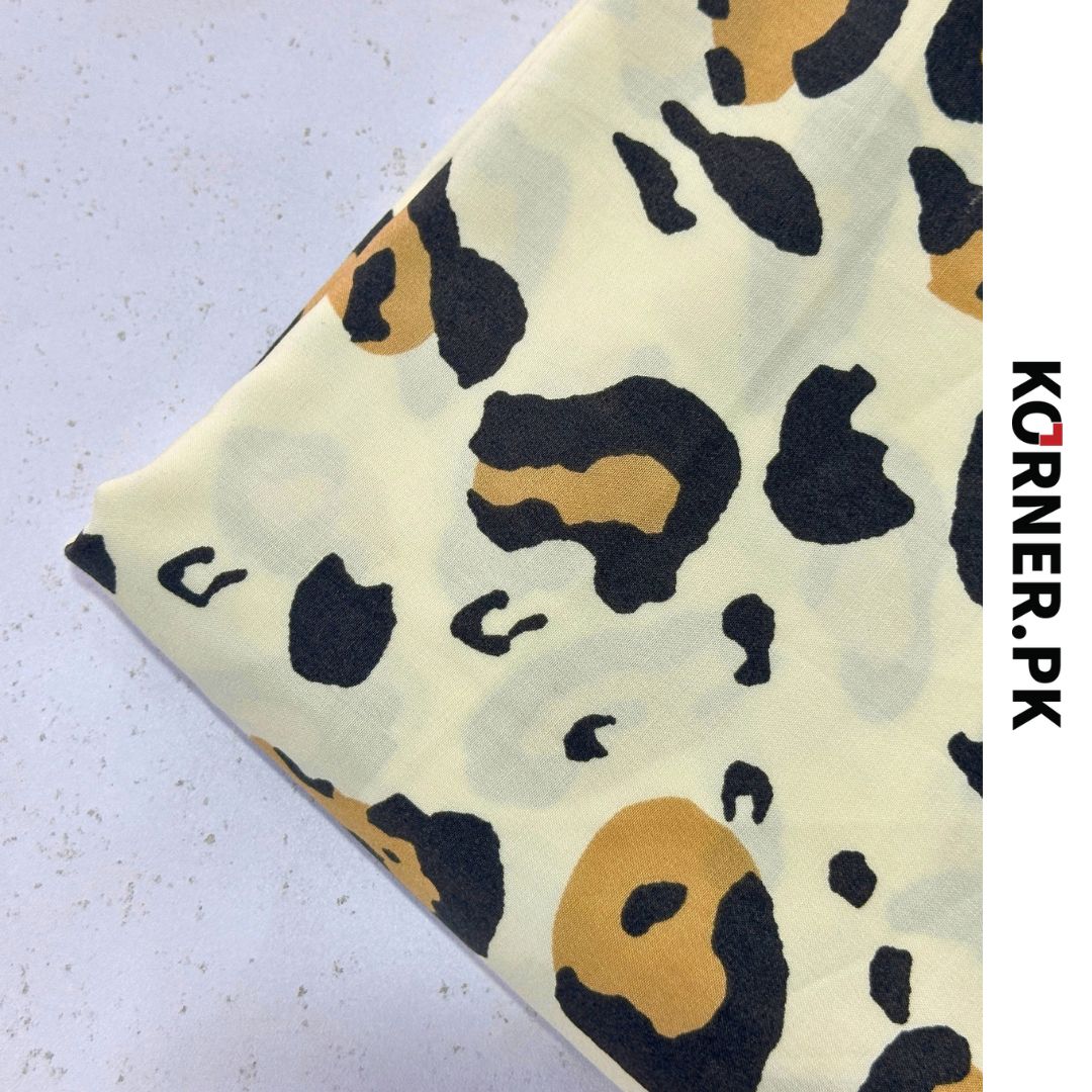 Leopard Print Linen Fabric 2pc