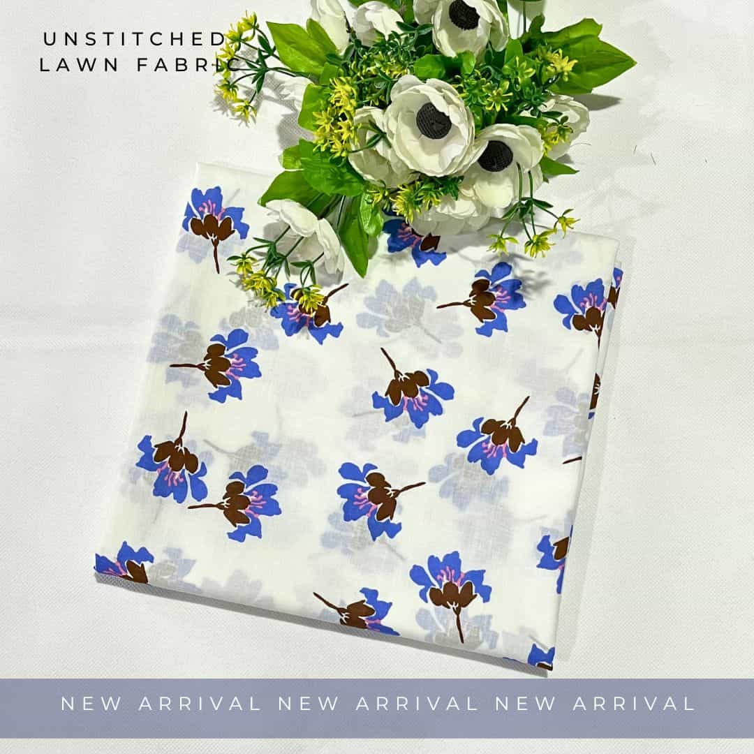 Unstitched Lawn Fabric Print 2pc