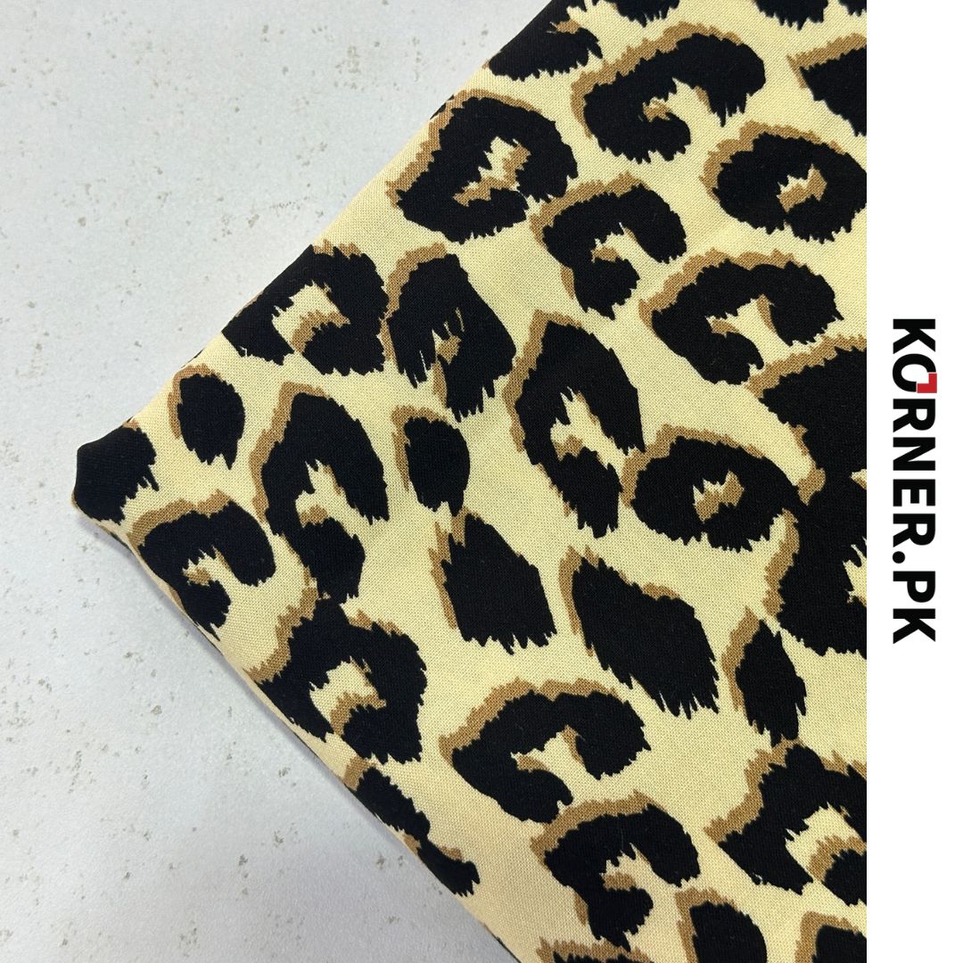 Leopard Print Linen Fabric 2pc