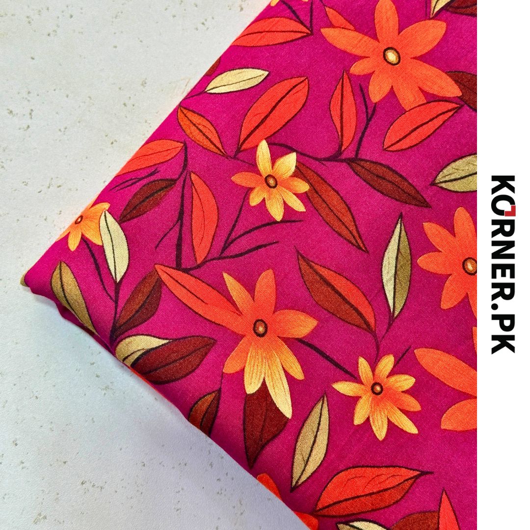 Unstitched Print Linen Fabric 2pc