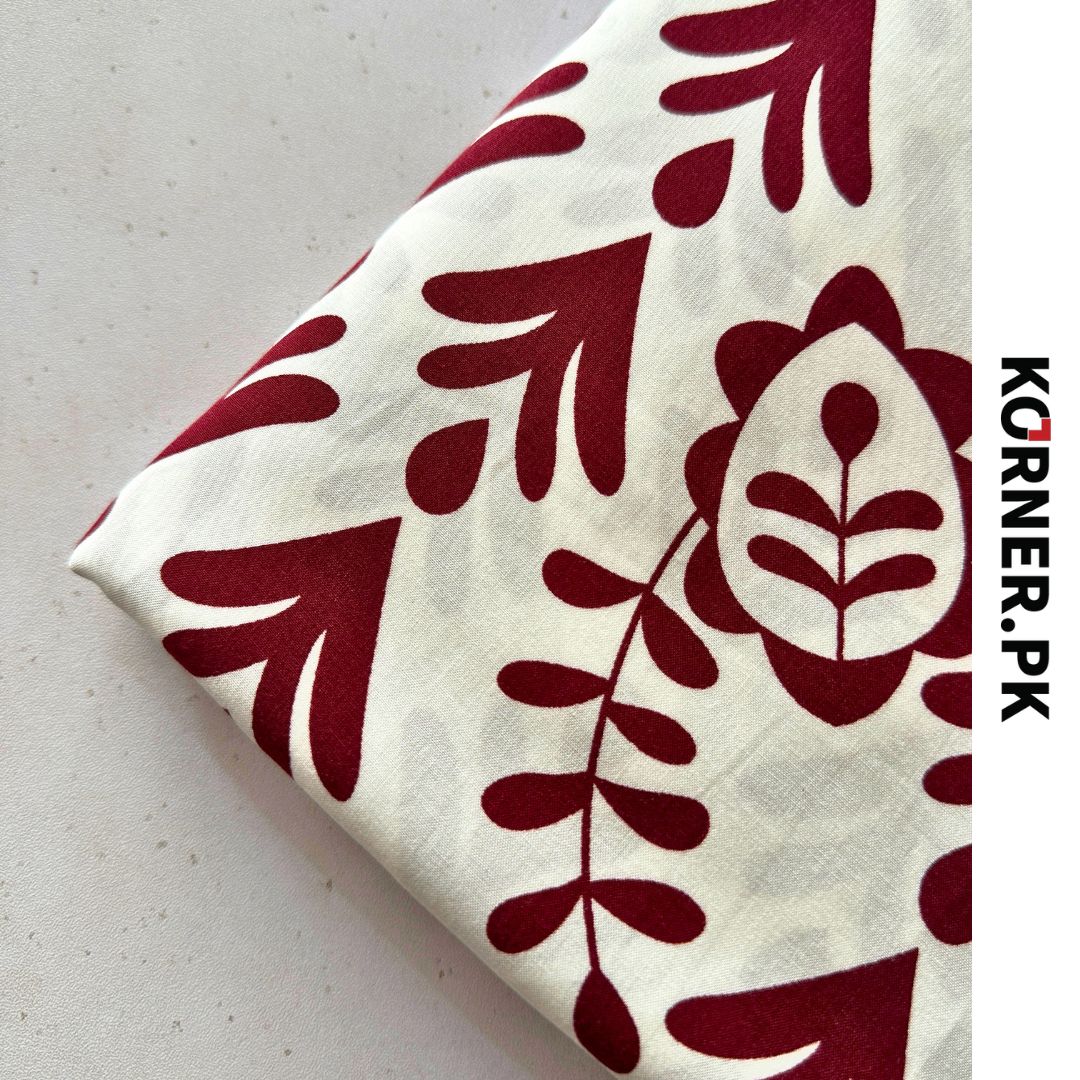 Unstitched Print Linen Fabric 2pc