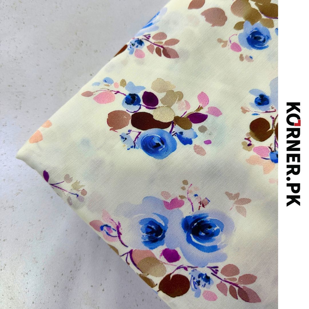 Unstitched Print Linen Fabric 2pc