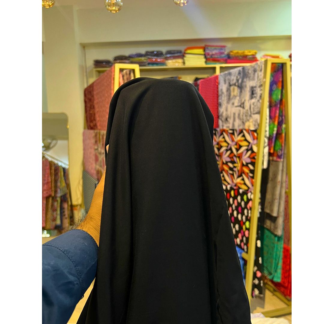 Jet Black Plain Linen Fabric 2pc