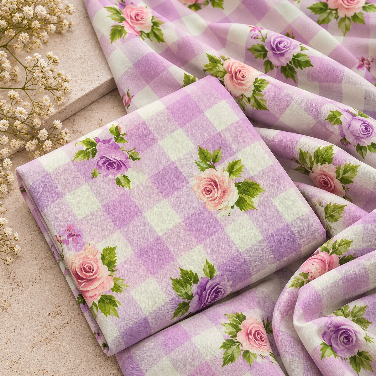 Bushra Gul | Unstitched Print Linen 2pc