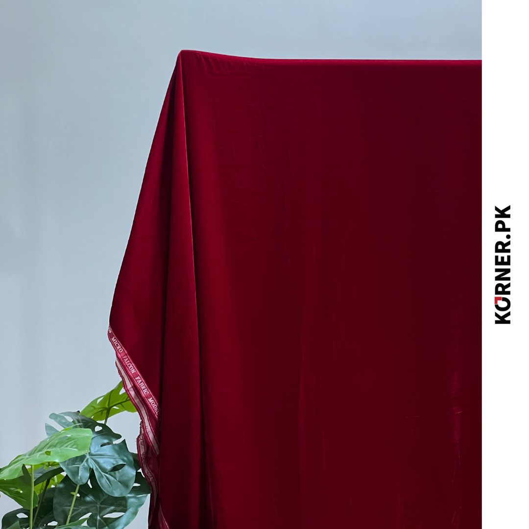 Maroon Micro 9000 Velvet Fabric 2pc