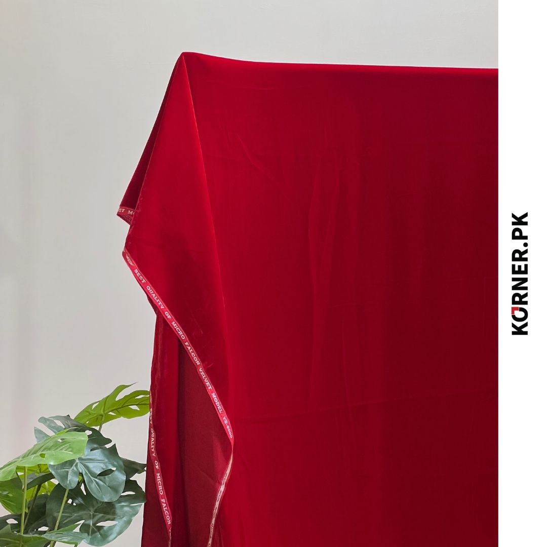 Red Micro 9000 Velvet Fabric 2pc