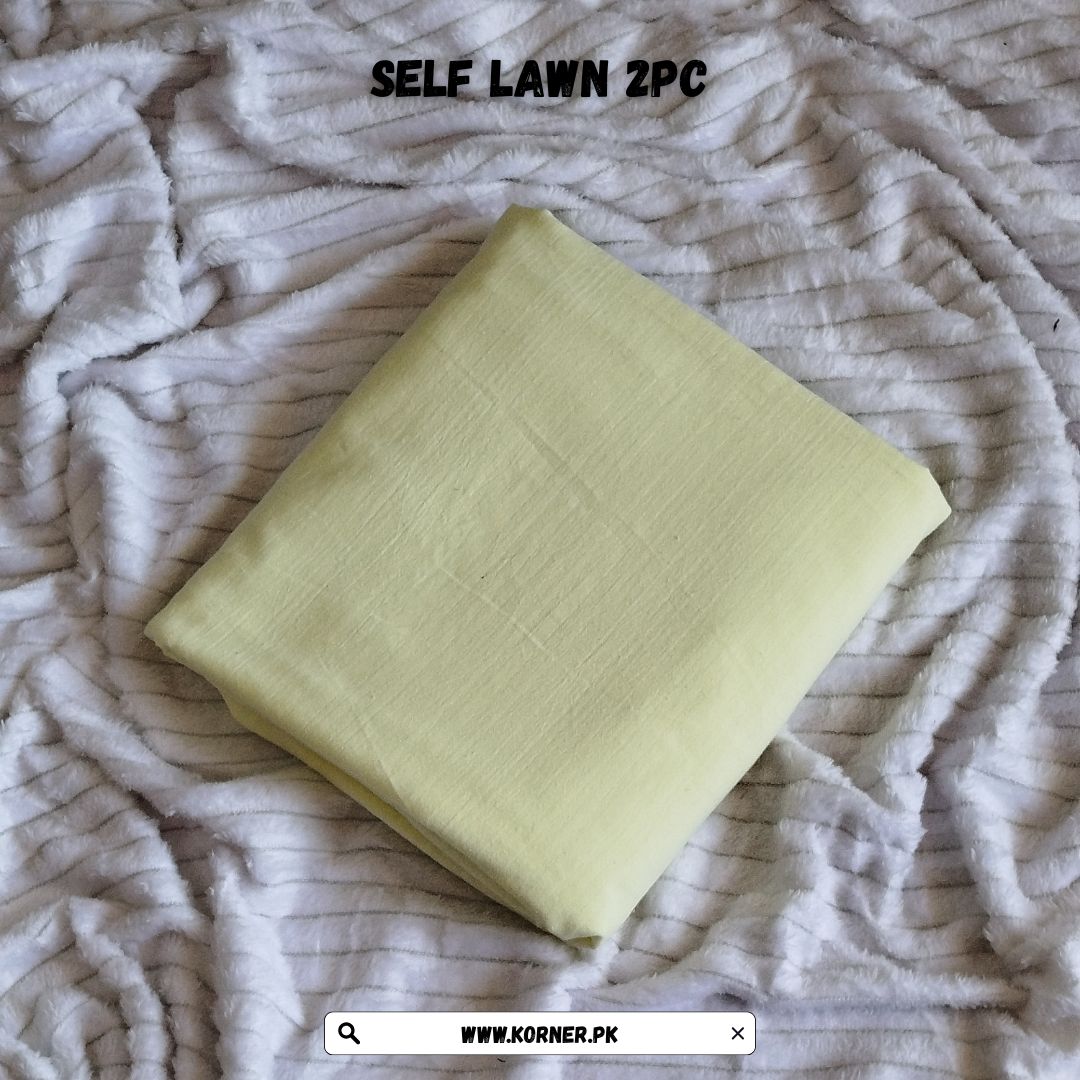 Unstitched Self Plain Lawn Fabric 2pc