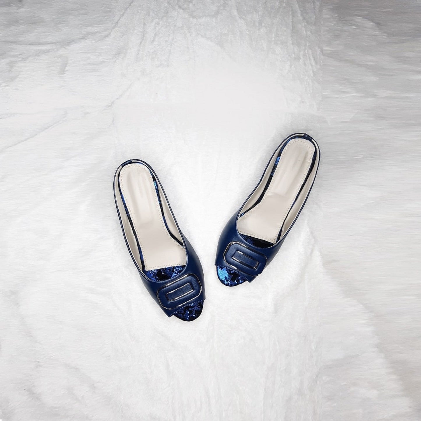 STYLISH BLUE LOW HEEL FOR WOMEN