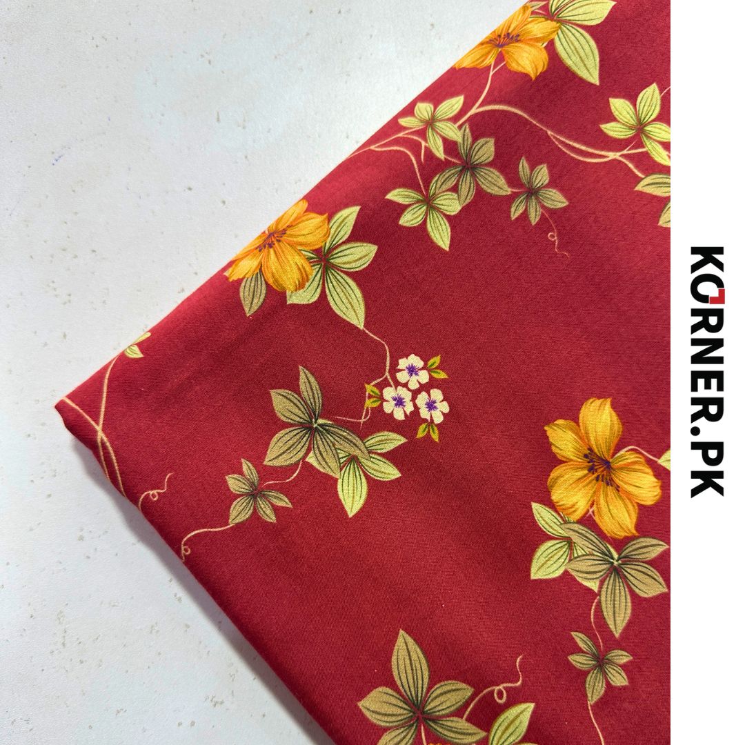 Unstitched Lawn cotton Fabric 2pc