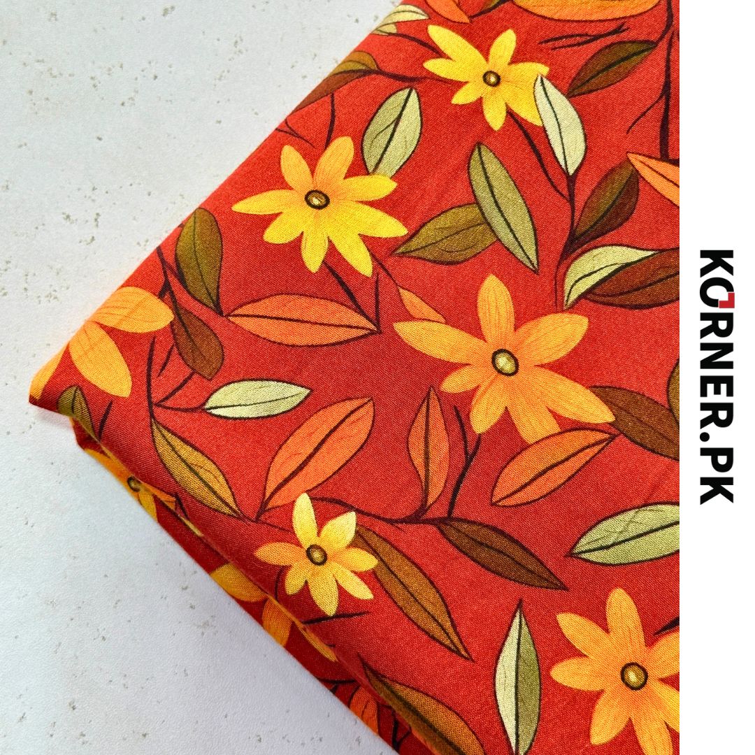 Unstitched Print Linen Fabric 2pc