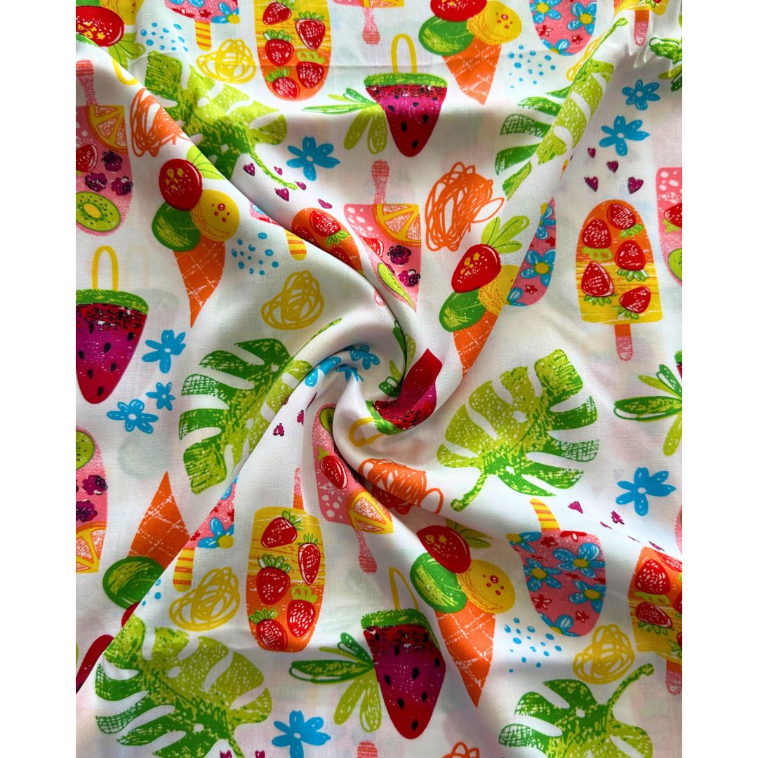 Funky Print Linen Fabric 2pc