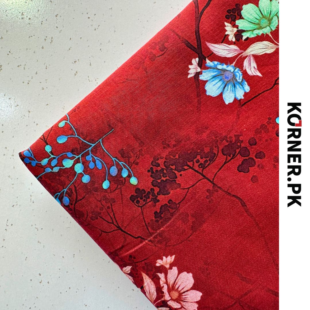 Unstitched Print Lawn Fabric 2pc