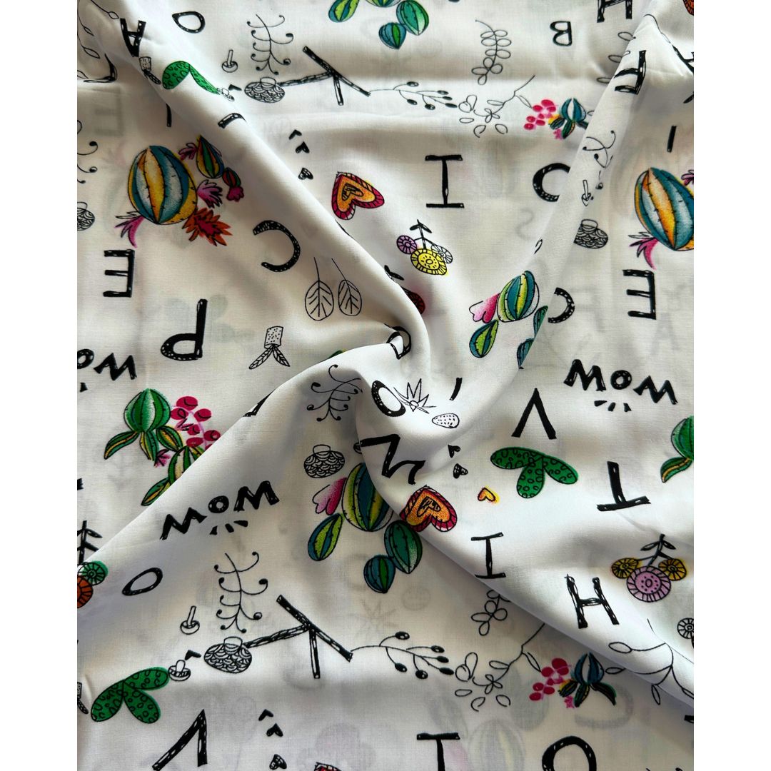 Funky Print Linen Fabric 2pc