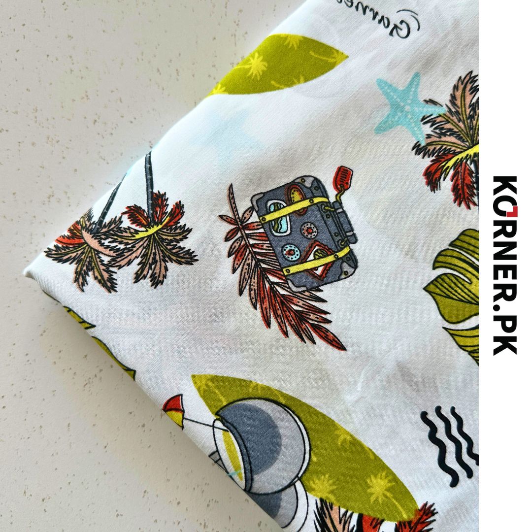 Funky Print Linen Fabric 2pc