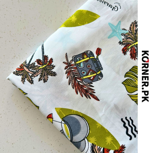 Funky Print Linen Fabric 2pc
