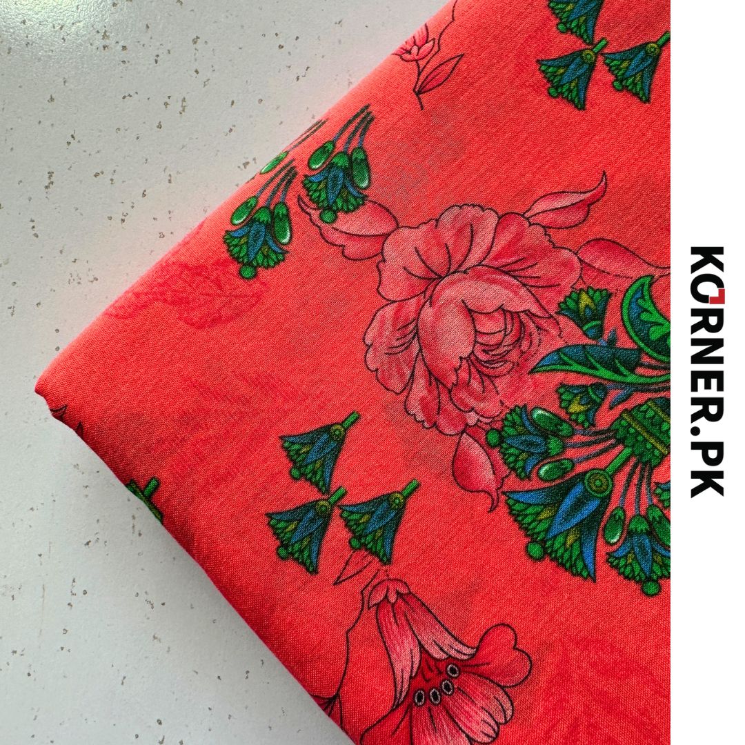 Unstitched Print Lawn Fabric 2pc