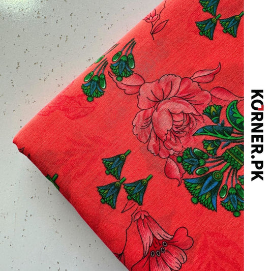 Unstitched Print Lawn Fabric 2pc