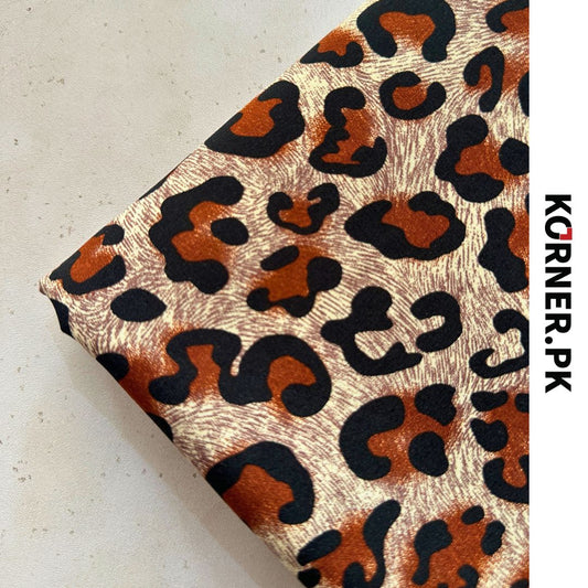 Leopard Print Linen Fabric 2pc