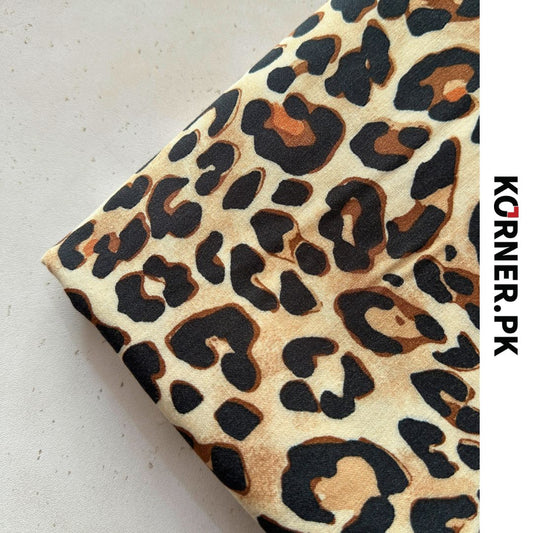 Leopard Print Linen Fabric 2pc