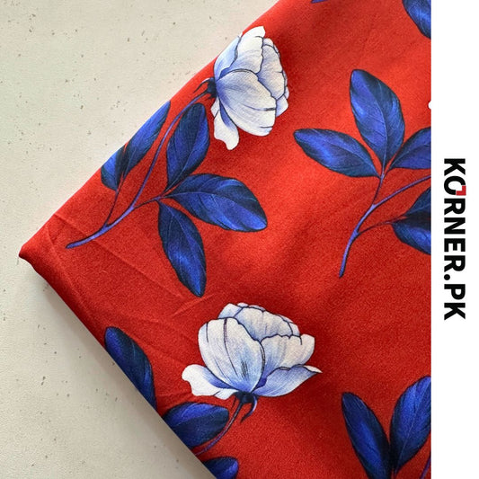 Unstitched Print Linen Fabric 2pc
