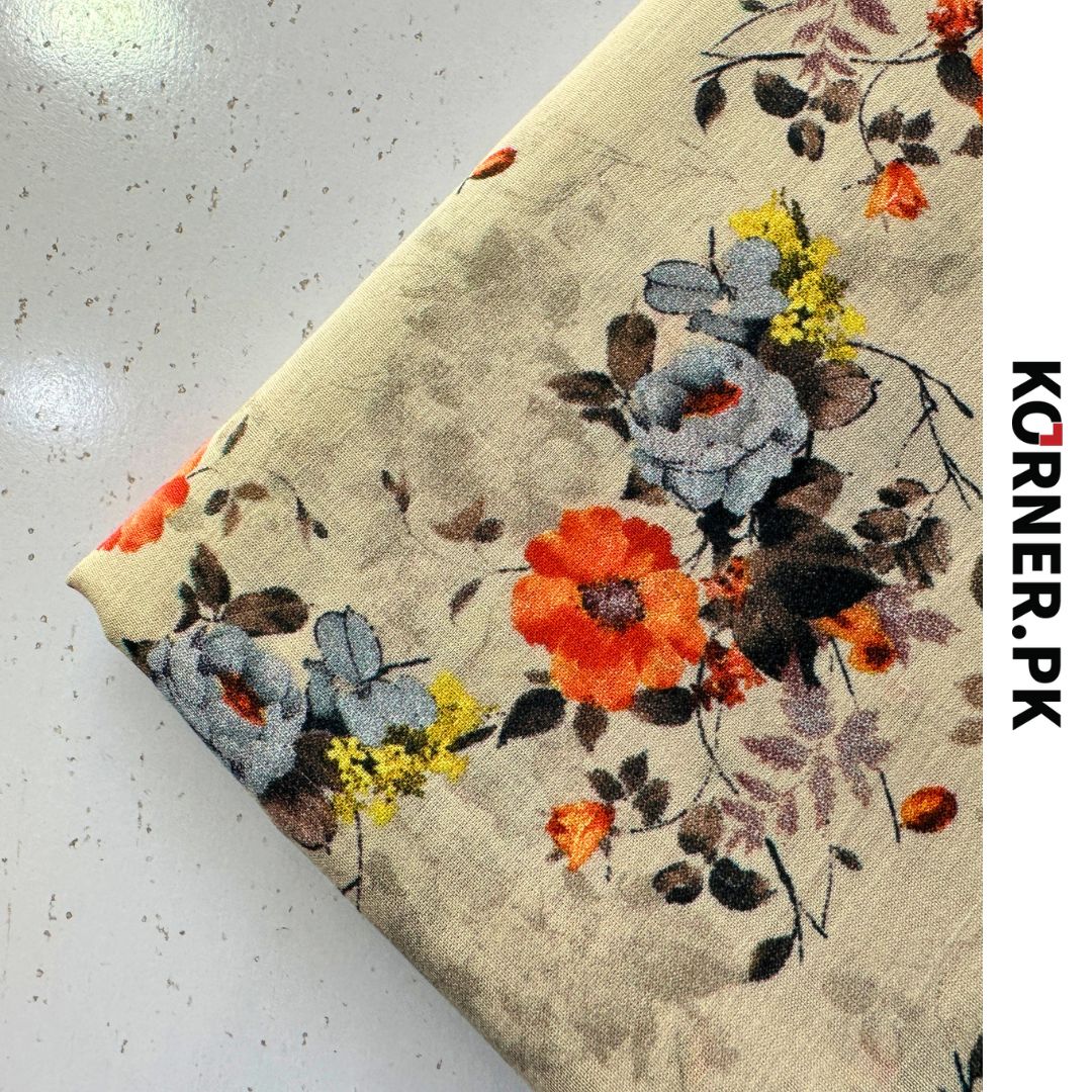 Unstitched Print Lawn Fabric 2pc