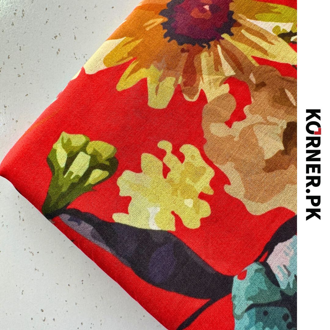 Unstitched Print Lawn Fabric 2pc