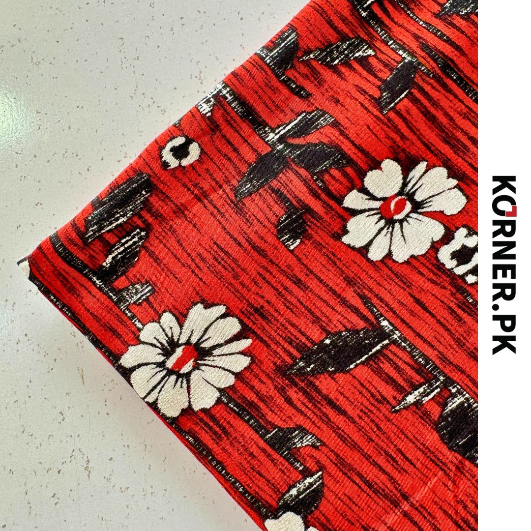 Unstitched Print Linen Fabric 2pc
