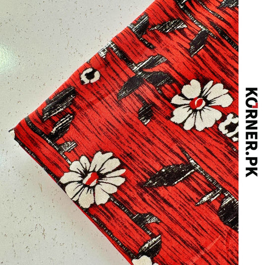 Unstitched Print Linen Fabric 2pc