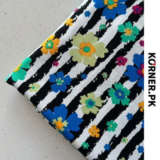 Unstitched Print Linen Fabric 2pc
