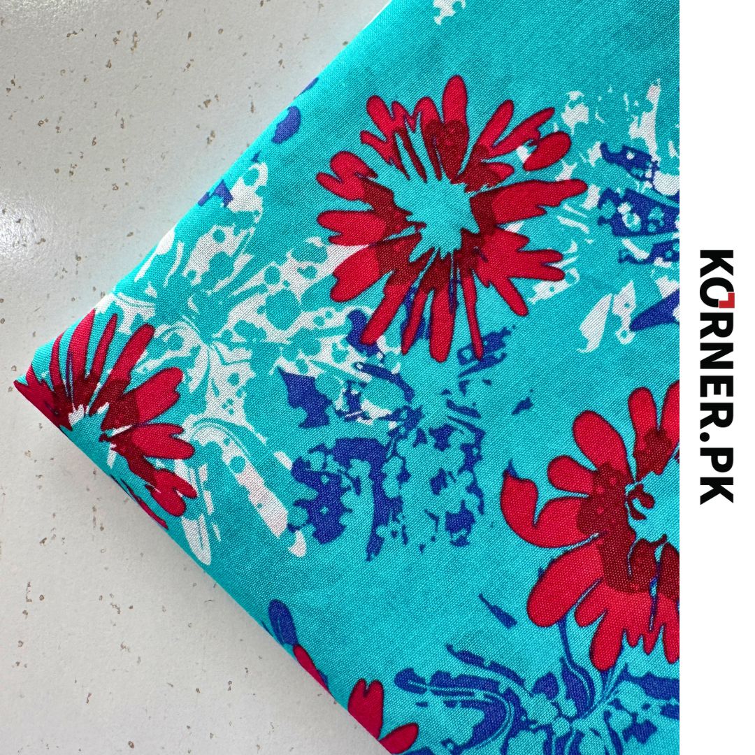 Unstitched Print Lawn Fabric 2pc