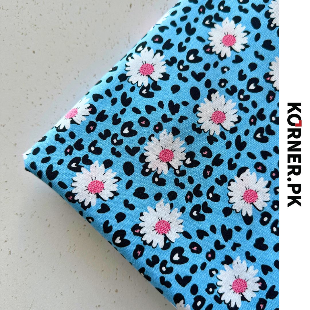 Unstitched Print Linen Fabric 2pc